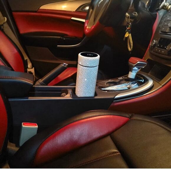 Rhinestone Stainless Steel Vacuum Insulated Water Bottle Thermos LED Temperature - Picture 3 of 10